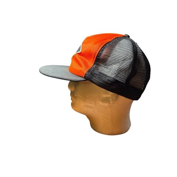 Vintage Reagan Equipment Co. Snapback Dad Hat Trucker Cap Orange Black Mesh 80s - Picture 5 of 8
